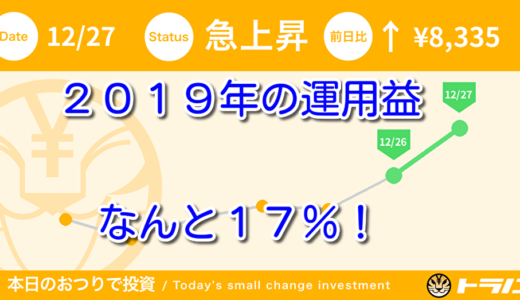 【トラノコ】2019年はなんと「17％」もの利益（運用益）が出た＼(^o^)／